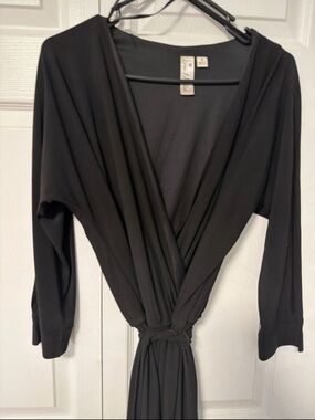 Emma & Michele Black Wrap Jumpsuit